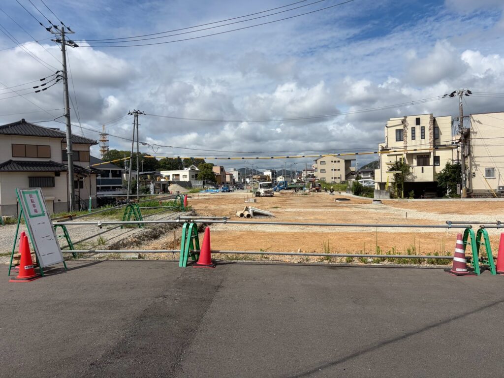 東辻井の道路工事現場