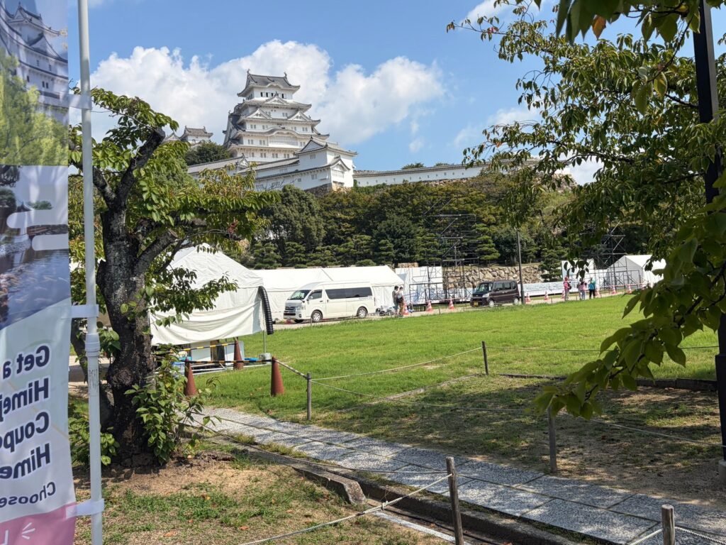 姫路城観月会 特設ステージ設営