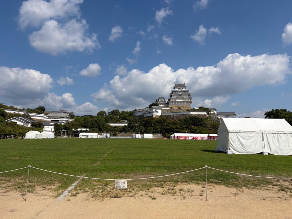 姫路城三の丸広場 観月会準備