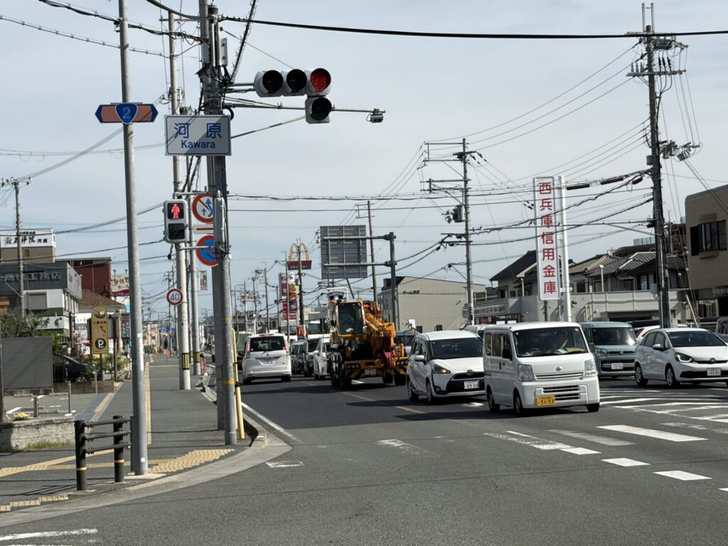 加古川の河原交差点のあたり