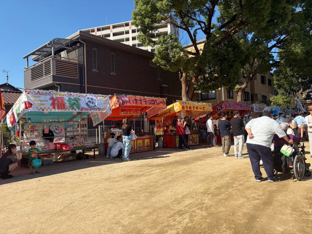 はしまきやチョコバナナの露店